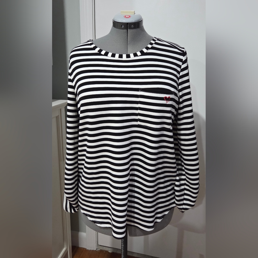 Striped Black and White Women's Top